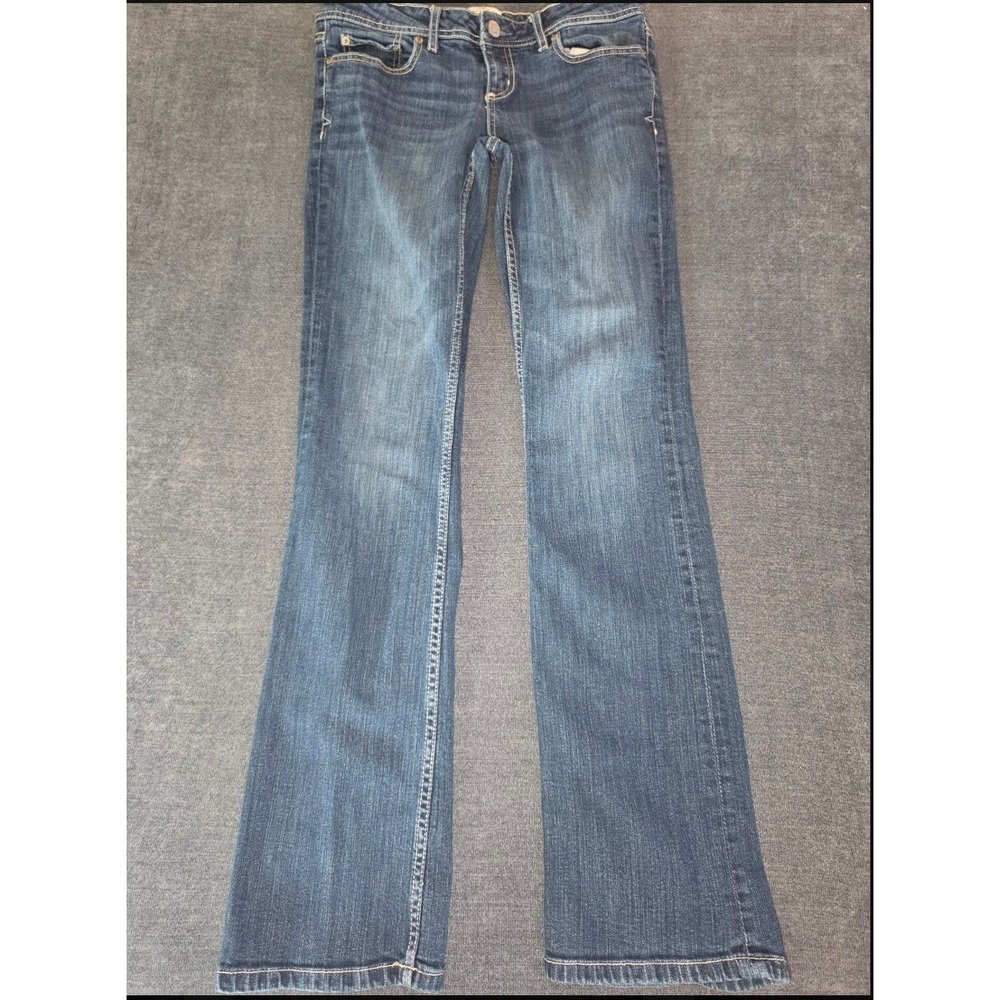Aeropostale Womens Medium Wash Low Rise Bootcut Denim Jeans Blue Size 7/8 30x31